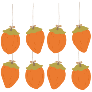 つるした干し柿の無料イラスト素材