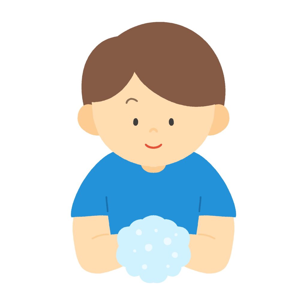 手を洗う人の無料イラスト素材