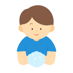 手を洗う人の無料イラスト素材