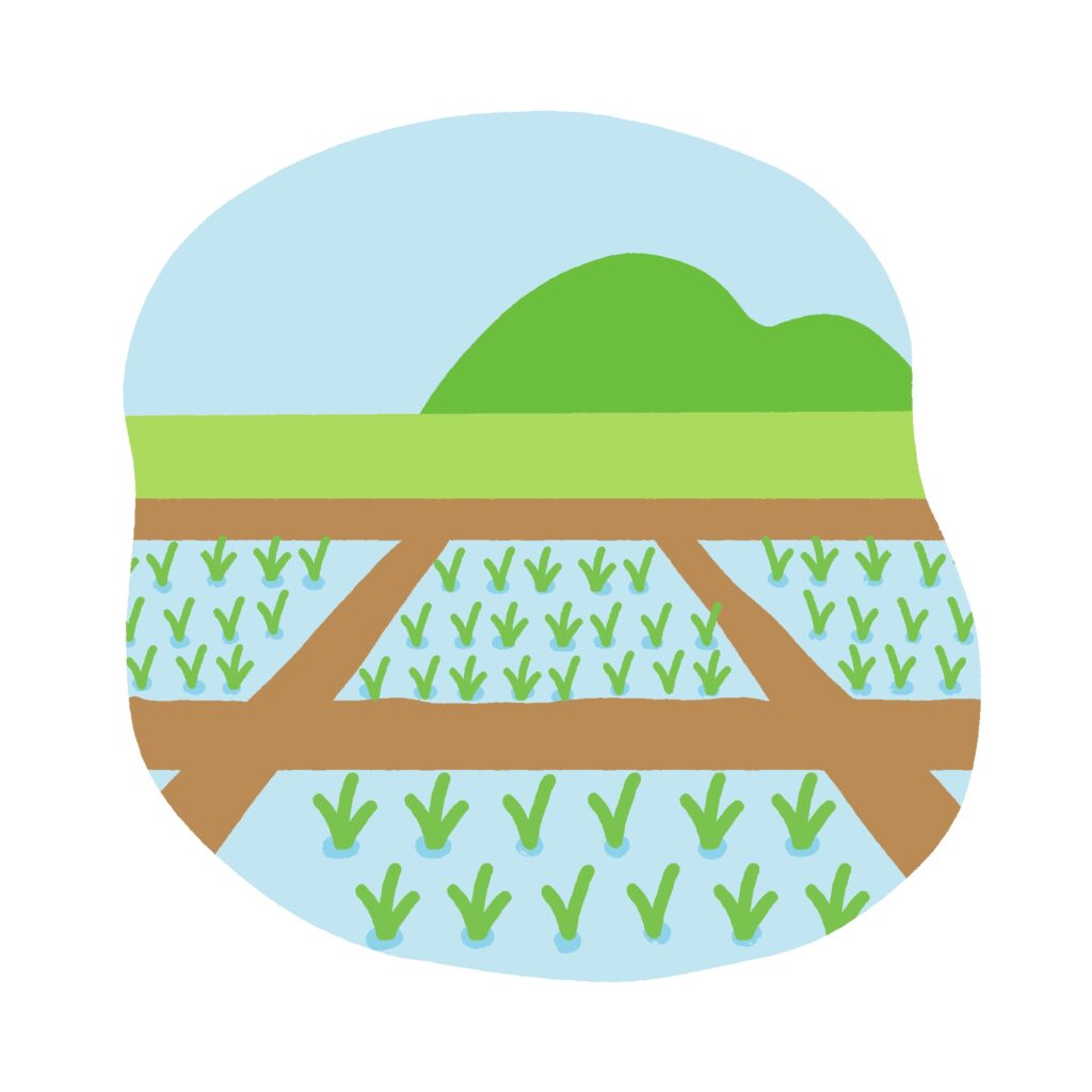 田んぼの無料イラスト素材