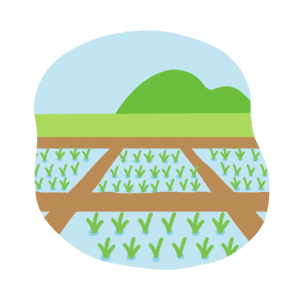 田んぼの無料イラスト素材