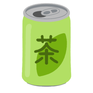 緑茶の缶の無料イラスト素材