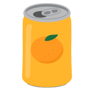 オレンジジュースの缶の無料イラスト素材
