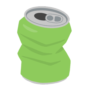 潰れた空き缶の無料イラスト素材