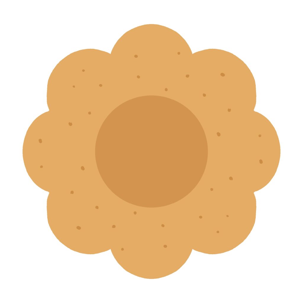 花の形のクッキーの無料イラスト素材