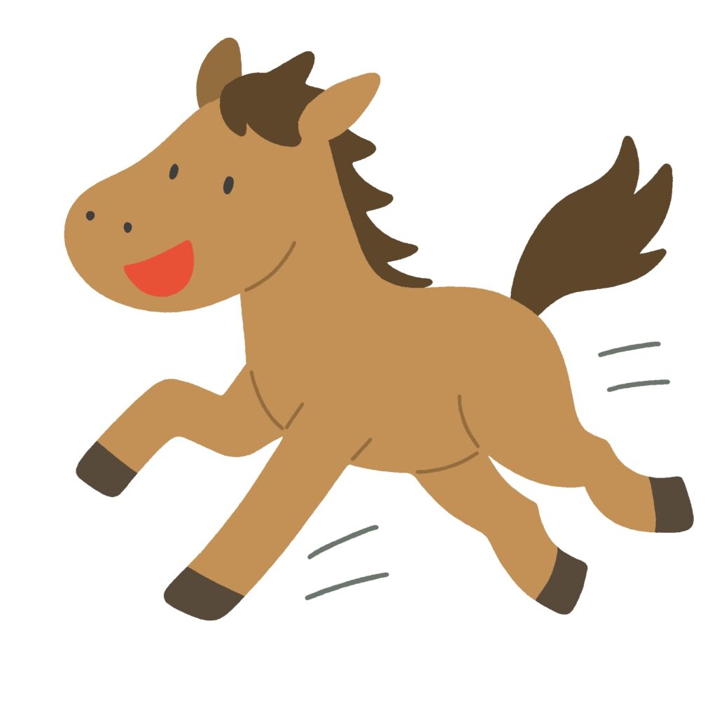 走る馬の無料イラスト素材