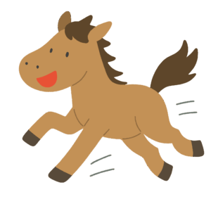 走る馬の無料イラスト素材