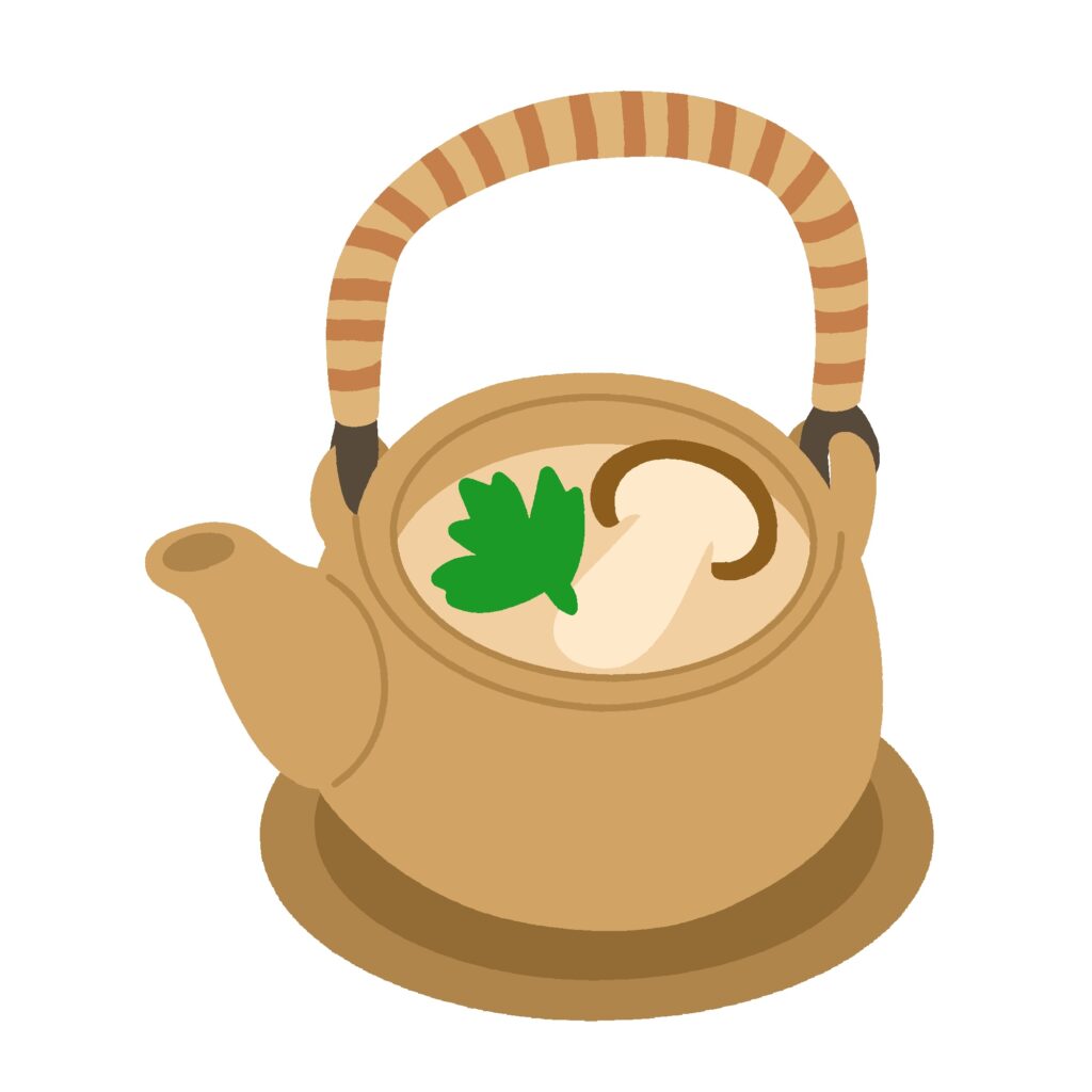 マツタケの土瓶蒸しの無料イラスト素材