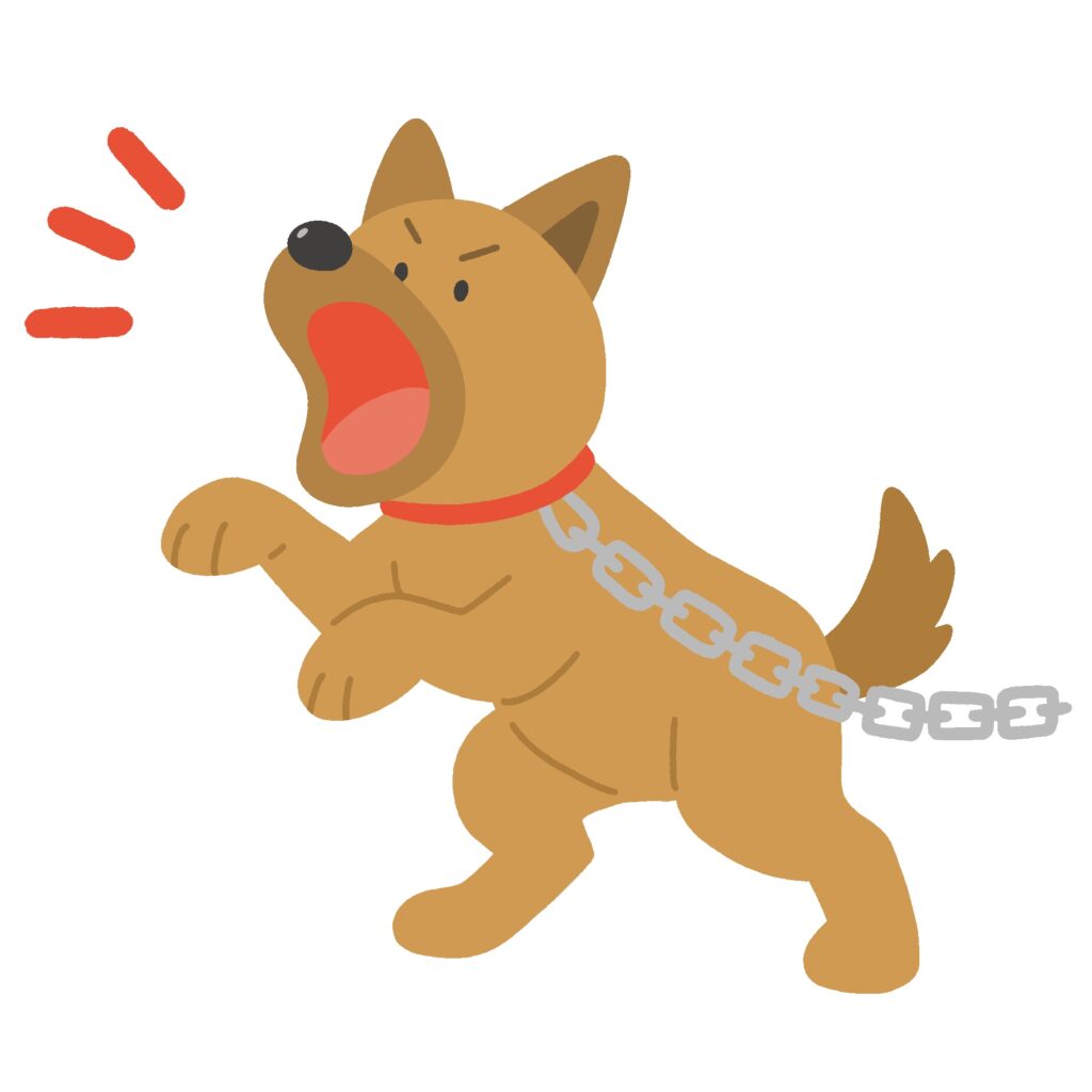 吠える番犬の無料イラスト素材