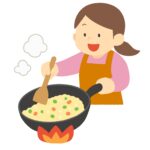 clip art of housewife making fried rice-illpop.com