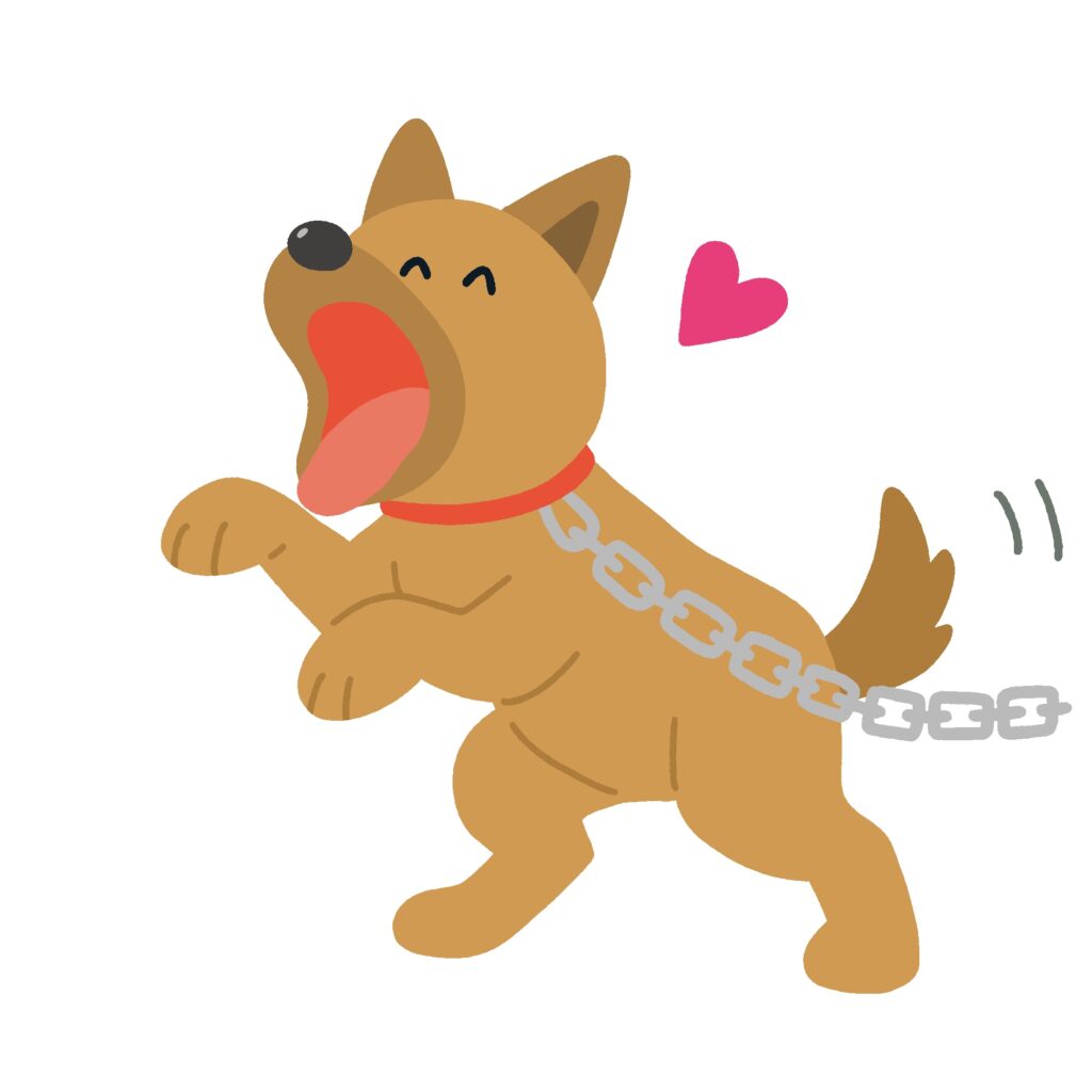 懐く犬の無料イラスト素材