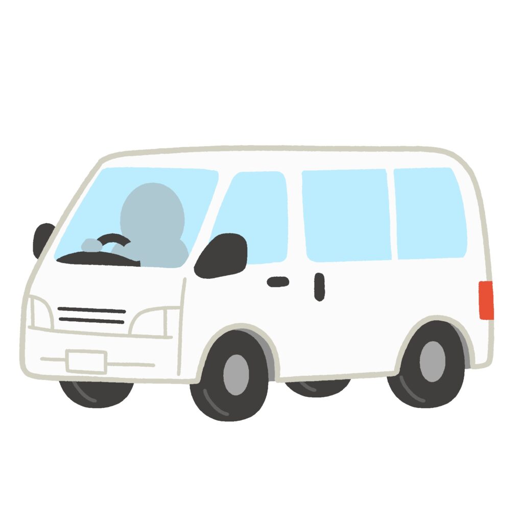 ワンボックスカー・バン・ワゴン車の無料イラスト素材