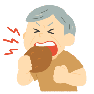 clip art of person nibbling on hard rice cracker-illpop.com