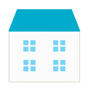 clip art of cute house with light blue roof-illpop.com
