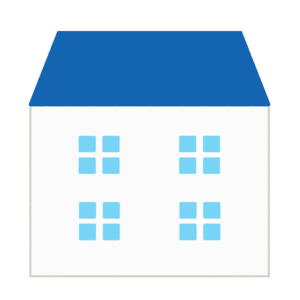 clip art of cute blue roof house-illpop.com