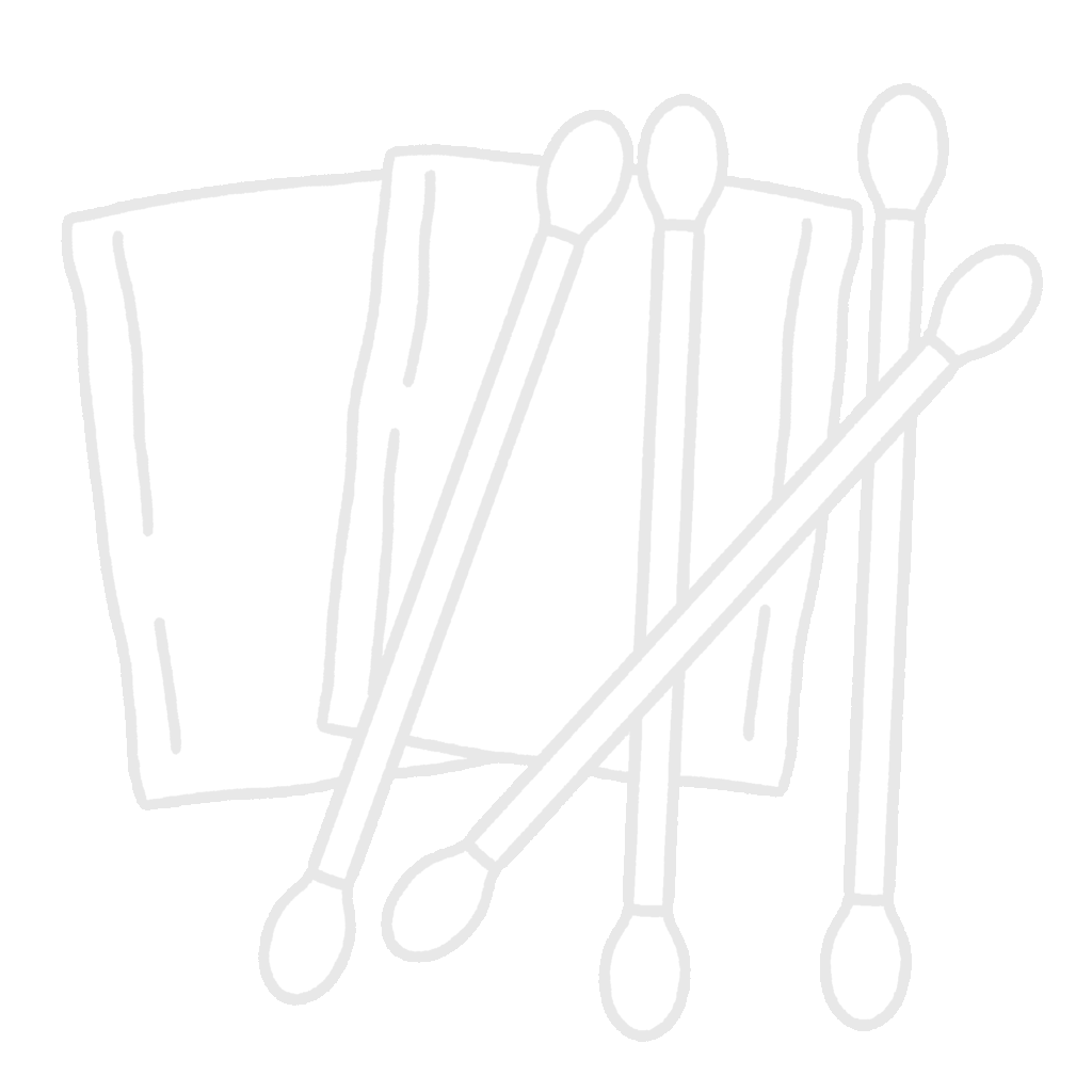 コットンパフと綿棒の無料イラスト素材