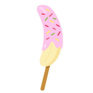 チョコバナナの無料イラスト素材(ピンク)