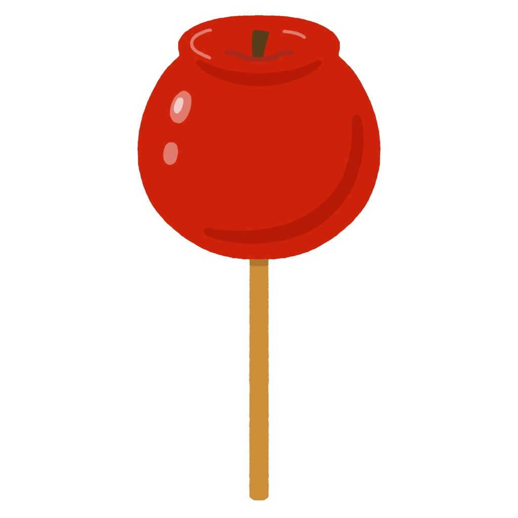 りんご飴の無料イラスト素材