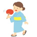 clip art of person using fan in yukata-illpop.com