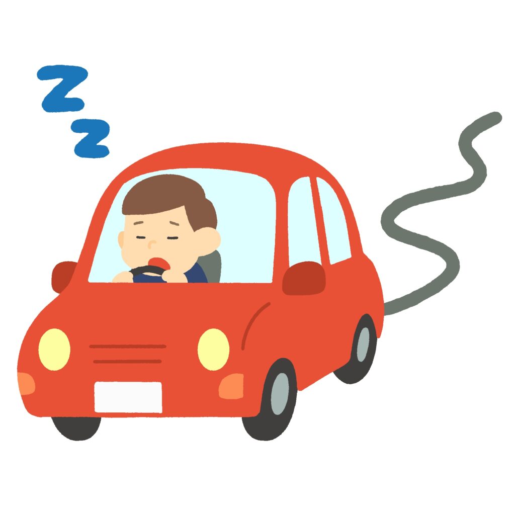 居眠り運転の無料イラスト素材