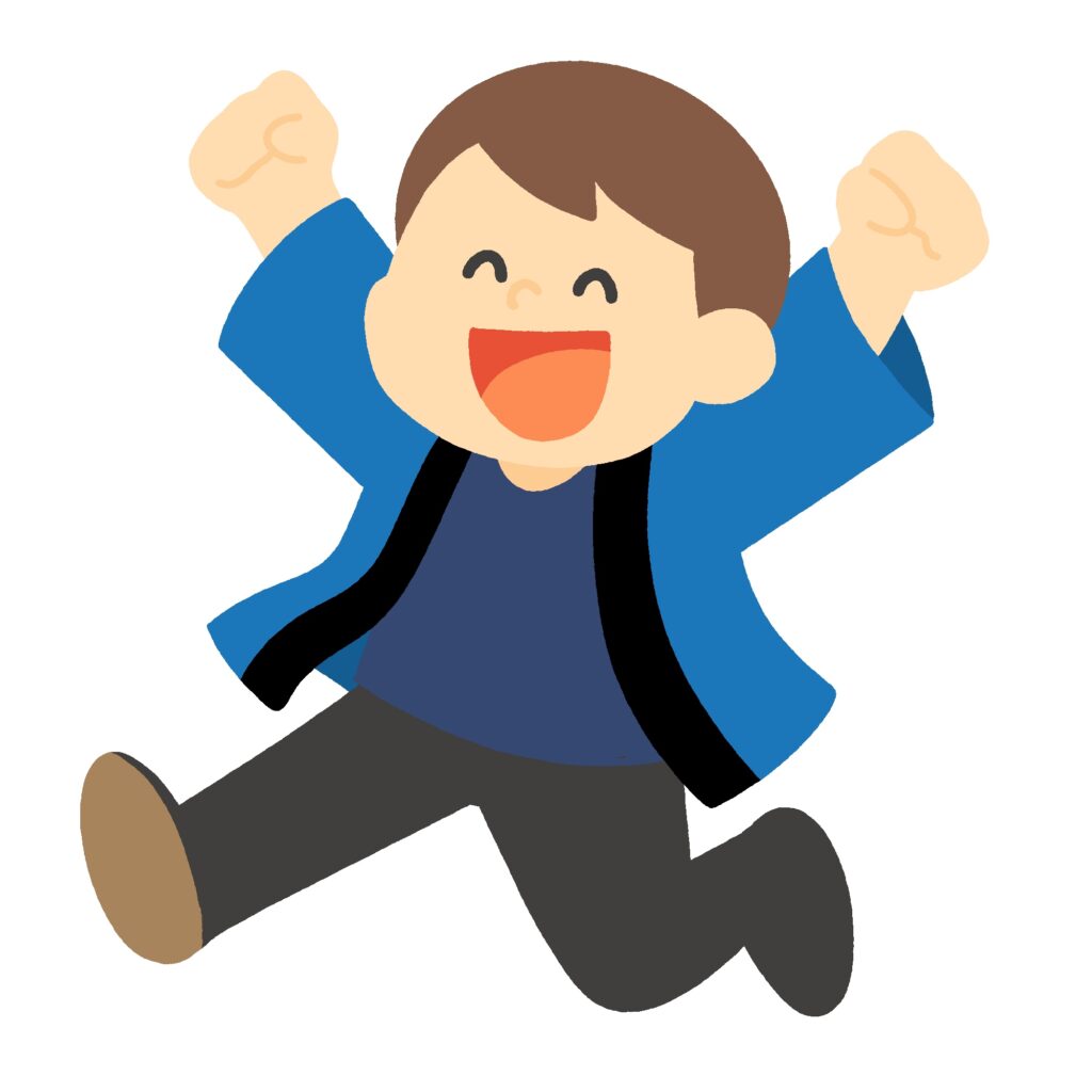 お祭りの法被姿ではしゃぐ子どもの無料イラスト素材