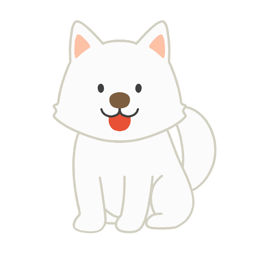 白い犬の無料イラスト素材