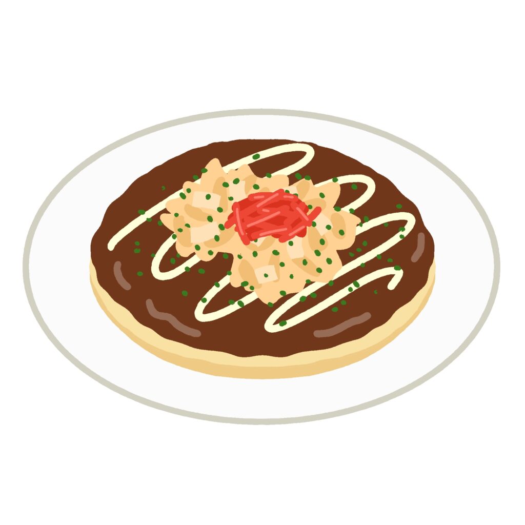 お好み焼きの無料イラスト素材
