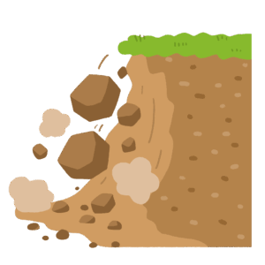 がけ崩れの無料イラスト素材