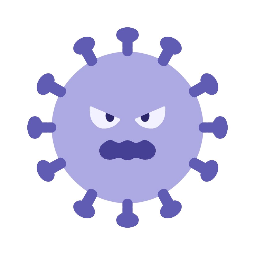 ウイルスのキャラクターの無料イラスト素材