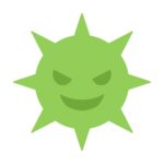 トゲトゲしたウイルスのキャラクターの無料イラスト素材