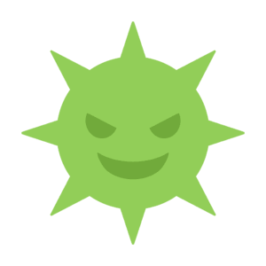 トゲトゲしたウイルスのキャラクターの無料イラスト素材