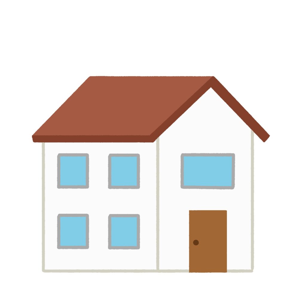 二階建て住宅の無料イラスト素材