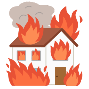 火事になった家の無料イラスト素材