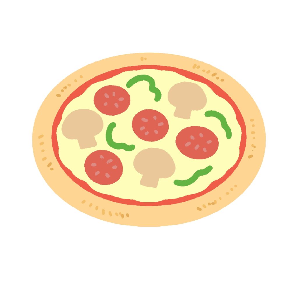 ホールピザの無料イラスト素材