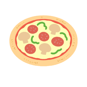ホールピザの無料イラスト素材