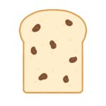 レーズンパン（食パン）の無料イラスト素材