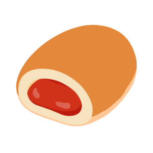 いちごジャムパンの無料イラスト素材