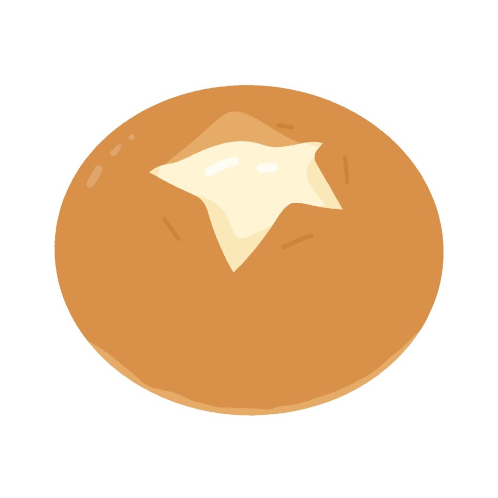 クリームチーズパンの無料イラスト素材