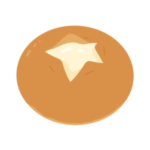 クリームチーズパンの無料イラスト素材