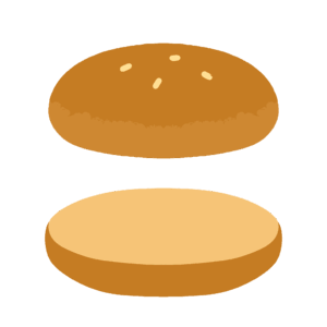 ハンバーガーのバンズの無料イラスト素材