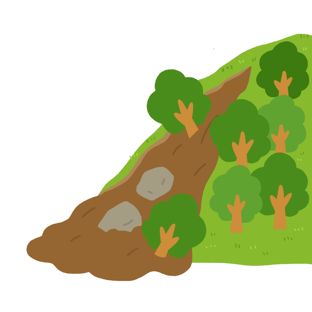 土砂崩れの無料イラスト素材