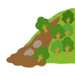 土砂崩れの無料イラスト素材