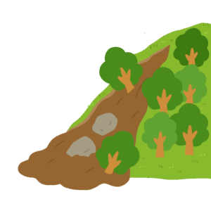 土砂崩れの無料イラスト素材