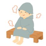 clip art of person wearing sauna hat and sauna poncho-illpop.com