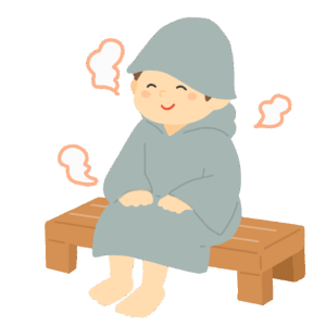 clip art of person wearing sauna hat and sauna poncho-illpop.com