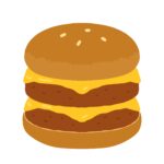 ダブルチーズバーガーの無料イラスト素材