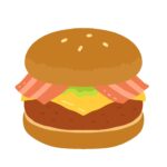 ベーコンレタスチーズバーガーの無料イラスト素材