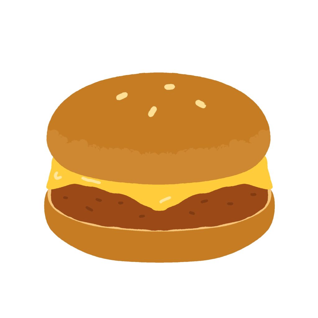 チーズバーガーの無料イラスト素材