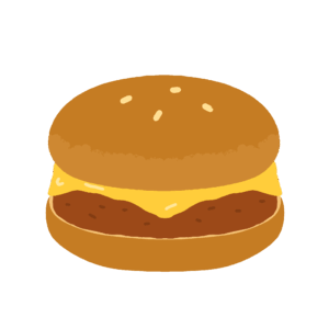 チーズバーガーの無料イラスト素材