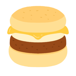 イングリッシュマフィンバーガーの無料イラスト素材